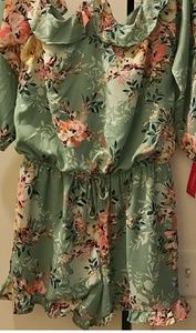 Green Floral Romper